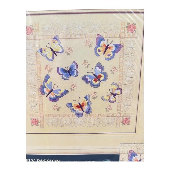 2001 Sunset Butterfly Passion Crewel Embroidery Kit 11124 14x14 Debra Bryan NEW - Picture 1 of 4